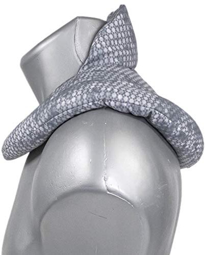 Nackenhörnchen mit Stehkragen, Johanniskernkissen - Nackenkissen Wärmekissen - 2 in 1 - Wärme und Kälte möglich - Farbe: used-look grau-blau