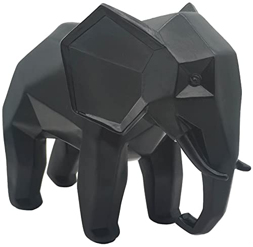 Home Decor Abstrakte Elefanten-Skulptur – Moderne geometrische Elefanten-Harz-Statuen Zubehör Handwerk Skulptur Ornamente (schwarz)