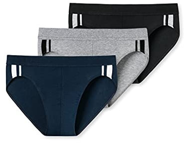 Schiesser - 95/5 Stretch - Rio-Slip - 173815 - 3er Pack (8 Grau / Schwarz / Blau)