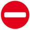 Panneau de signalisation Sens Interdit - Accès interdit dans ce sens de circulation - Panneau de sécurité rigide et rond - Diamètre 170 mm - Plastique PVC de 1 mm