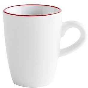 KAHLA 574732A69971C Pronto Line Espresso-Obertasse hoch 0,10 l Line cherry red | Espressotasse mit roter Linie aus Porzellan