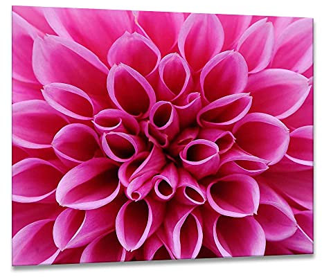 ewaschbaer Herdabdeckplatten Ceranfeldabdeckung Spritzschutz Glas 60x52 Blumen Pink Natur
