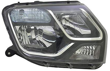 GV-ZONE headlight right side headlamp passenger side headlight assembly projector front light car lamp car light black lhd headlights compatible with dacia duster 2013 2014 2015 2016 2017- VP1622P
