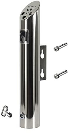 FYLZW Outdoor Ashtray - Wall Mounted Cigarette Bin Stainless Steel Lockable Ash Tray for Pub Office Restaurant Bar