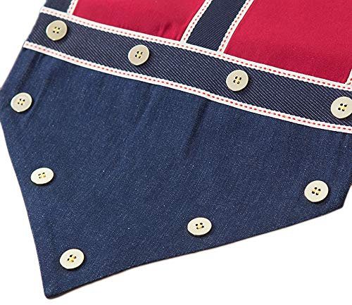 Generic Tischläufer Tischläufer Wohnkultur, Vintage-Denim-Tischläufer Literarischer Couchtischläufer Betttuch for Esstisch Heimdekorationen - Rot (Size : 33x160cm)