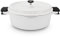 Cocotte ovale 31cm, blanc/noir, en fonte d’aluminium, avec revêtement antiadhérent, sans PFOA, ni PFOS, compatible tous feux dont induction