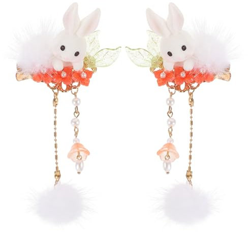 TOYANDONA 1 Paar Japanische Haarspange Hasen Kimono Haarschmuck Kinder Haarnadel Quaste Haarspange Neuheit Haarnadeln Frühlingsfest Haargabel Für Kimono Hanfu Yukata Haarschmuck