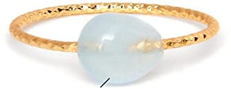 Unregelmäßiger Natursteinring Heilkristall Quarz Tigerauge Ring Damen Gold Dünner Ring Herrenschmuck,4 Aquamarin