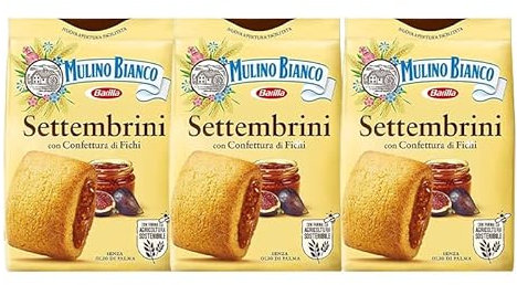 3X Mulino Bianco Settembrini Biscotti con Confettura di Fichi Frollini dal Cuore Morbido, 300 g [3 Confezioni]