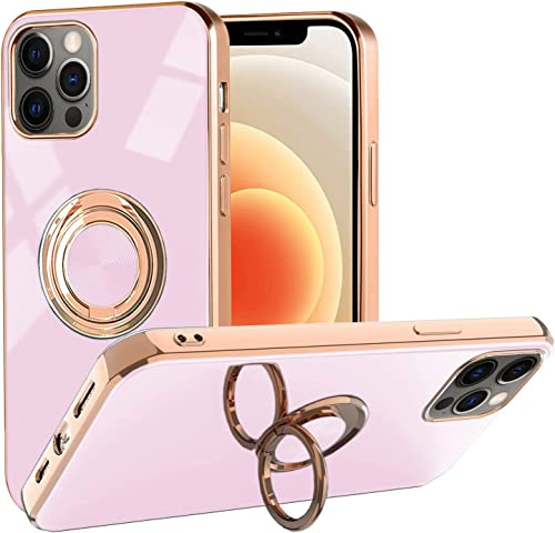 Electroplating Shiny Soft Silicone TPU für Samsung A22 5G Shockproof Mobile Phone Case with 360 Degree Ring Stand Bumper Protective Case Holder Magnetic Car Holder Cover für Samsung Galaxy A22 5G