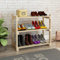 [en.casa] Zapatero de 3 Niveles Organizador de Calzados con Estantes de Rejilla Mueble para 9-12 Pares Zapatos Madera de Pino 60 x 68 x 30 cm - Natural