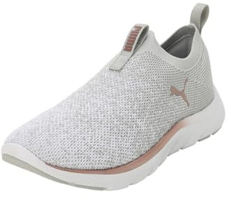 PUMA Damen Softride Remi Slip-on Knit Wn's Straßenlaufschuhe, Ash Gray White Rose Gold Metallic, 40.5 EU