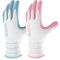 COOLJOB Gartenhandschuhe für Damen, 2 Paar Superior-Grip Arbeitshandschuhe, atmungsaktive Gartenhandschuh, Gartengeschenk, Mittlere Größe passt den meisten, Sakura Rosa & Hellblau