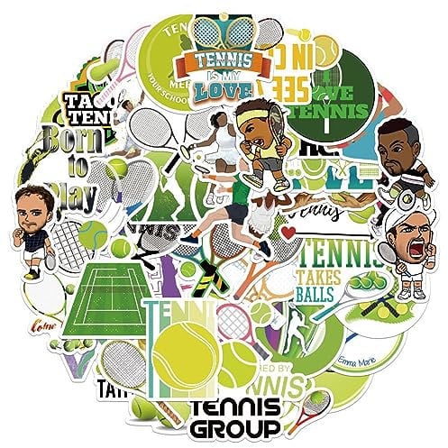 50 PCS Tennis Balls Aufkleber,Vinyl Wasserdicht Aufkleber ,Dekor Graffiti Aufkleber,Tennis Stickers Set