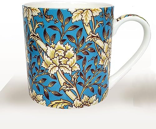 Heritage William Morris Design Blue Anemone Bone China Pint Mug