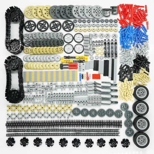 Technical Spare Parts for Cars, Gears, Axles - Wheels, Connectors, Building Blocks Accessories Sets, Chain Link Pins, Connectors Bricks Shock Absorbers, MOC Technical Lot, Bulk Toys