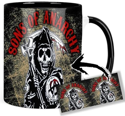 Sons Of Anarchy Tasse Innen & Henkel Schwarz Keramikbecher Mug