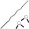 wuuhoo® Curl Hantelstange Franco, 120cm / 140cm SZ Hantelstange bis 90 KG, Langhantel mit Scheibenaufnahme 30mm, gerändeltem Griff - Fitnessgerät für Zuhause 120 cm silber