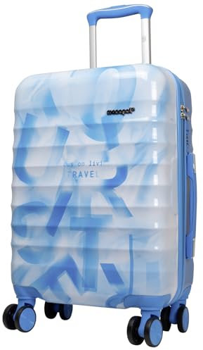 Trendyshop365 Kleiner Handgepäck Trolley Verona 55cm 50 Liter 4 Räder Zahlenschloss blau-weiß