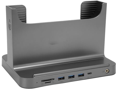 ANGGREK Mini PC Stand, 8 in 1 Easy Assembly High Speed Stable Signal Space Saving Vertical PC Stand for Family (Deep Space Gray)