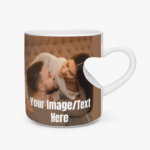 Custom Magic Photo Coffee Cups Heat Sensitive, Personalized Color Changing Coffee Mug with Picture -, Personalizadas Gifts for Men & Women (Heart Shaped Color-Changing mug)