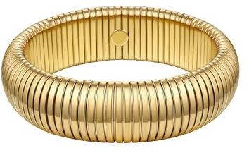 FOCALOOK Elastisches Armband Schlangen Armreif Edelstahl Armreif Gold Stretch Armband Damen Armspange Gold breit 20mm Schlangenarmband Damen Schmuck