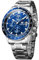 OLEVS Herrenuhren Business Kleid Quarz Multifunktions Chronograph Blaues Zifferblatt Edelstahl Kalender wasserdichte leuchtende Uhren Männer
