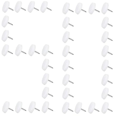 Luabue 50Pcs Chair Leg Floor Protectors 20mm Furniture Pads Nails On Furniture Feet White Nylon Floor Protector Pads for Hard Surface Carpet Outdoor Furniture Wooden Sofa Desk Table Leg Stools Feet