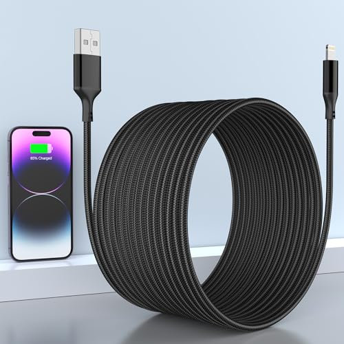 Cable De Carga Para iPhone De 5M, Largo, Certificado Apple MFi Cable Lightning A USB Original, Cable De Carga Apple De Carga Rápida 16 Pies Para Apple iPhone 14/13/12/11/XS/XSMax/XR/X/8/7/6/SE/Pad