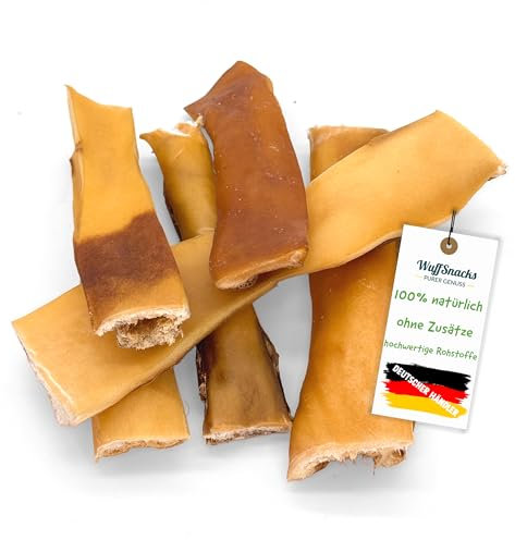 Rinderkopfhaut für Hunde | 1 kg | natürliche und hochwertige Rinderkopfhaut getrocknet | fettarm und proteinreich | Rinderhaut für Hunde von Wuffsnacks