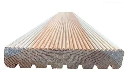 Sibirische Lärche Terrassendielen, 27x137 mm, Beidseitig Geriffelt Fine/Grob, AB-Sortierung, Längen 1,5-2,5 m (5, 200 cm)