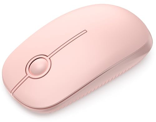 seenda Maus Kabellos, 2,4G Funkmaus mit 1600 DPI für PC/Laptop/MacBook/Linux, 3 Leise Tasten, Für Links- und Rechtshänder, 18 Monate Akkulaufzeit (Rosa)