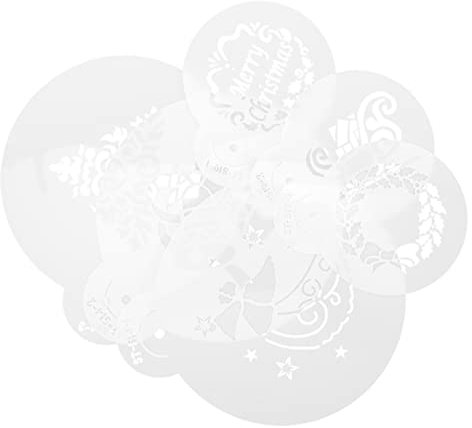 1 Satz Weihnachts Sprühform Dekoration Keksschablonen Kaffeekuchen Für Kekse Backformen Cupcake Gebäck Neuartige Malvorlagen Kreative Kuchenschablonen Latte 6 Stück Cabilock