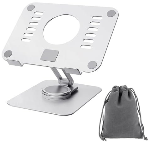 Support De Tablette Réglable,Support De Moniteur Pliable Rotatif à 360° en Aluminium,Compatible avec Téléphone, Tablettes, Commutateur, Moniteur Portable, Appareil De 4 à 13 Pouces