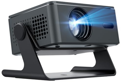 [2025 Upgraded & Android 13.0] Projector, Mini Projector for Bedroom, Built-in Apps 4K 1080P Vision Beam Projector, 180 Rotation with Wifi Bluetooth, Auto Keystone, Video Projectors for Home Cinema