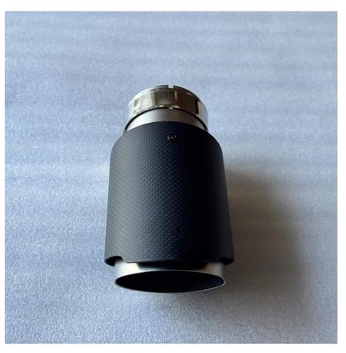 Auspuffblenden 1 Stück Einzel-Auto-Auspuffspitzen Düse Silber Edelstahlrohr Matt Echt Carbon Fiber Endschalldämpfer Endrohr Für Alle Autos Endrohrblenden(ID 67MM-OD 101MM)