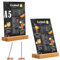 qhklew A5 Tischaufsteller, 2 Stück Acryl Tischständer mit Holzfuß, Acryl Fotoaufsteller Werbeaufsteller Display, Doppelseitiger Displayständer für Preisschilder, für Restaurants, Cafés, Büros