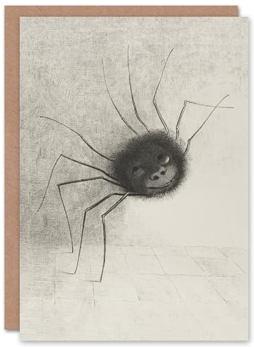 Artery8 Odilon Redon Art Card Spider With a Face Pencil Drawing