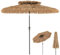 GOPLUS 2,7M Parasol Paille en PE, Parasol Chaume Hawaïen Tropical, avec Double Toit Inclinable 35°, 8 Baleines, 9 Couches, Manivelle, Protection Solaire, pour Jardin Plage Patio