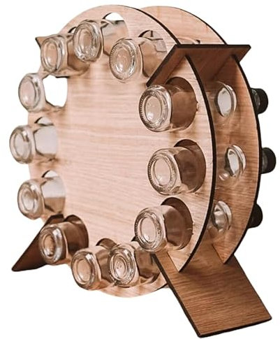 Wine Advent Calendar, 24 Days Wooden Bottle Rack,Wine Adult, Countdown Decorations, Rack Holder for Christmas Holiday Party Decor (A)