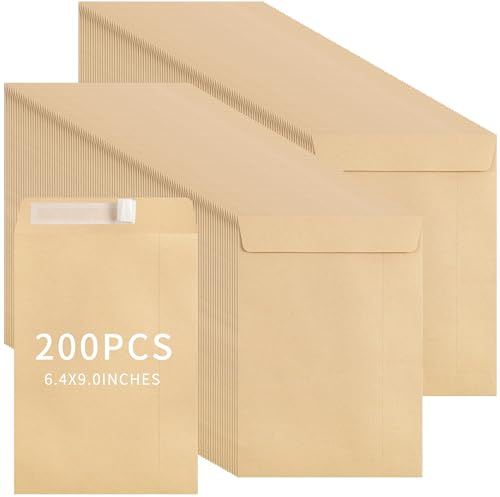 Buste formato C5, 100 g/m², autoadesive, confezione da 200 pezzi, 229 x 162 mm, in carta kraft