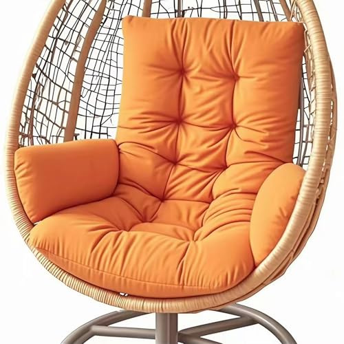 YHXAIQ Verdicktes Polyester-Kissen mit Rückenlehne für Hängesessel, Garten-Cocoons und Eierstühle - Bequemes Sitzpolster(Orange)