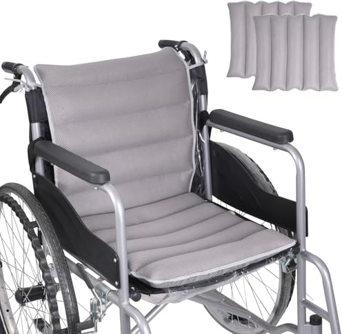 Wheelchair Seat & Back Cushion with Non-Slip Base - Ventilated Mesh
