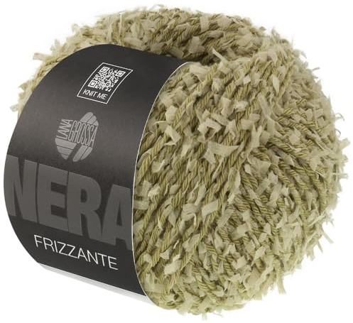LANA GROSSA Frizzante | Locker gedrehtes Baumwollgarn mit luftigen, kurzen Papierfransen-Effekt | Handstrickgarn aus 54% Baumwolle & 46% Polyamid | 50g Wolle zum Stricken & Häkeln | 105m FB 3