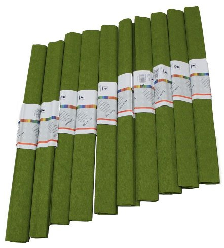 Staufen 617158 - Krepppapier 10 Rollen 50 x 250 cm olivgrün
