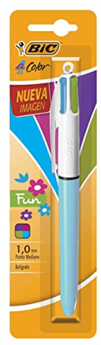 Bic Stylo à bille tendance 4 couleurs, pointe moyenne (1 mm), encres assorties, 1 pièce
