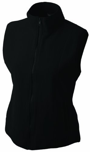 James & Nicholson Damen Girly Microfleece Vest Weste, Schwarz (schwarz Black), 42 (Herstellergröße: XXL)