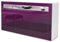 Vladon Sideboard Valencia, Made in Germany, Kommode mit 3 Türen und 1 offenem Fach, Weiß matt/Brombeer Hochglanz (155 x 92 x 40 cm)