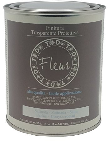 Fleur Paint 13004 - Barniz satinado (para interior y exterior, 750 ml) color transparente