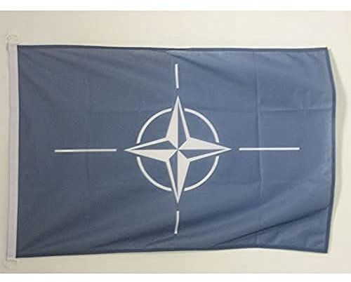 BANDERA NAUTICA de la OTAN 45x30cm - Pabellón de conveniencia DE LA OTAN 30 x 45 cm anillos - AZ FLAG